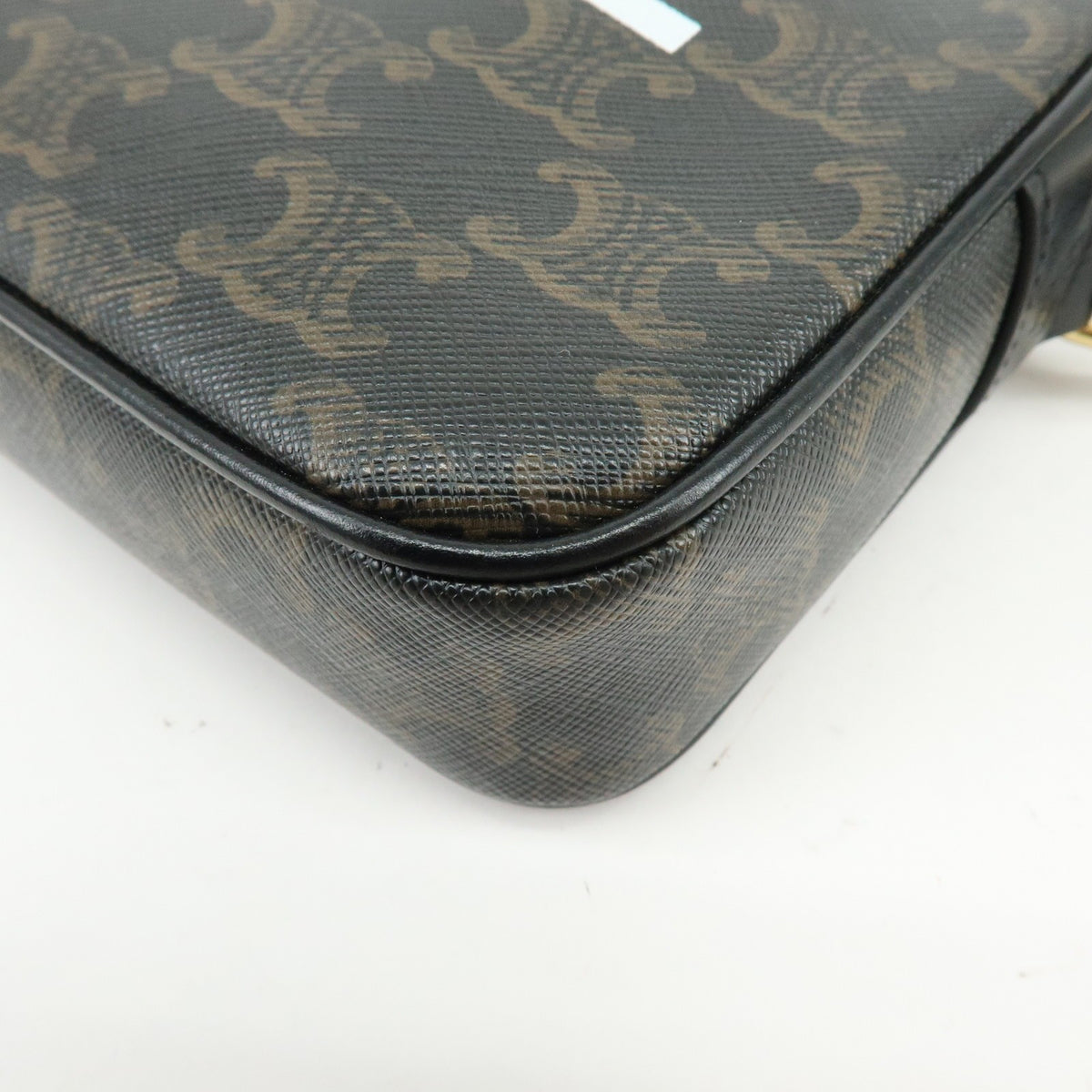 Celine Logo Messenger Triomphe Coated Canvas Brown Canvas Handbag (Pre-Owned)