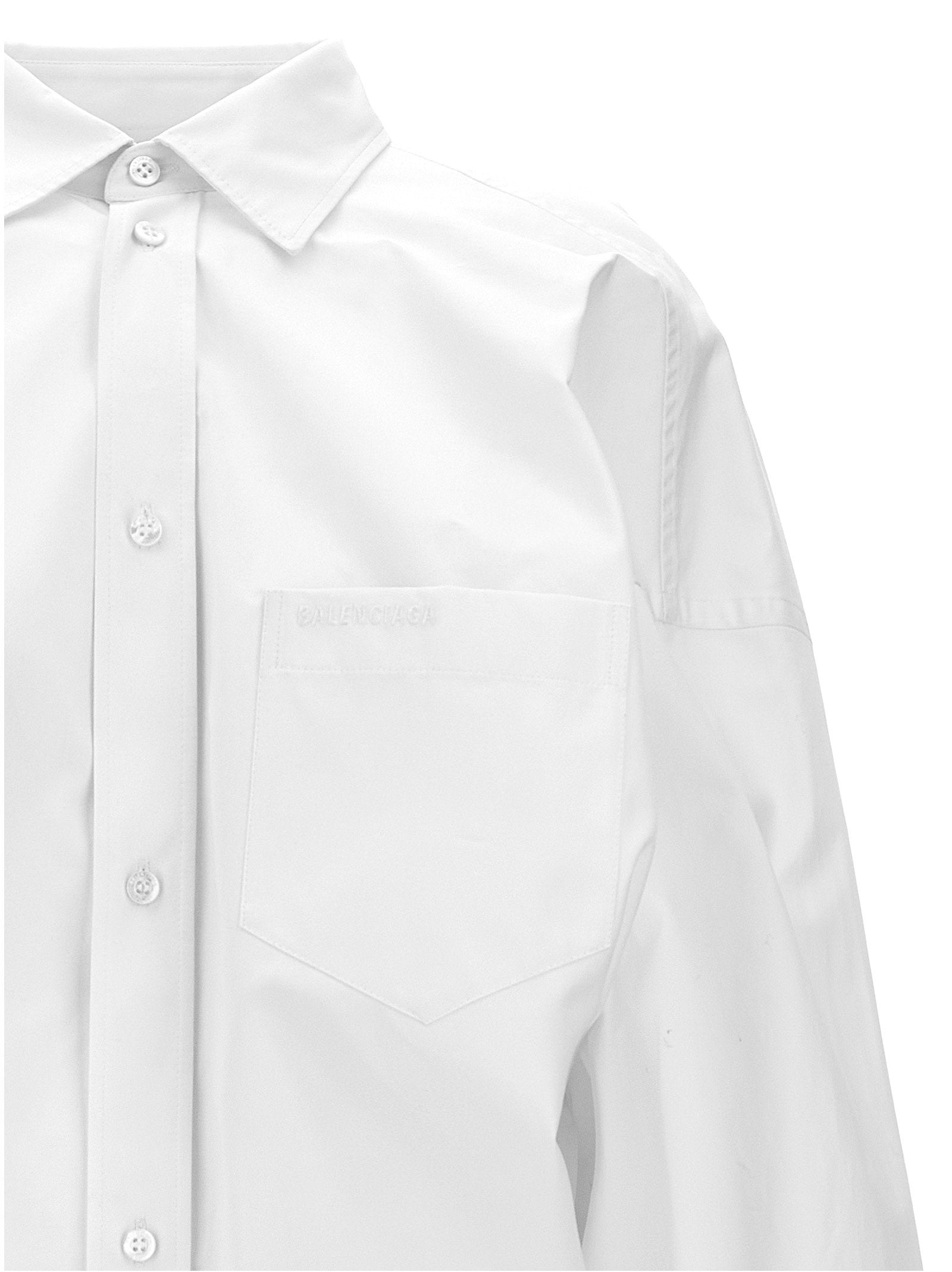 Balenciaga Women's Asymmetric Shirt With Logo Embroidery