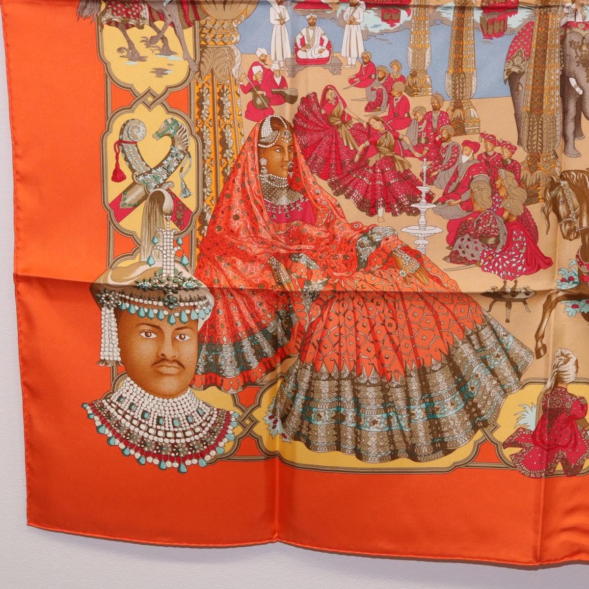 Hermes Carré 90 Silk Multicolor Orange Silk Scarve & Shawl Accessory (Pre-Owned)