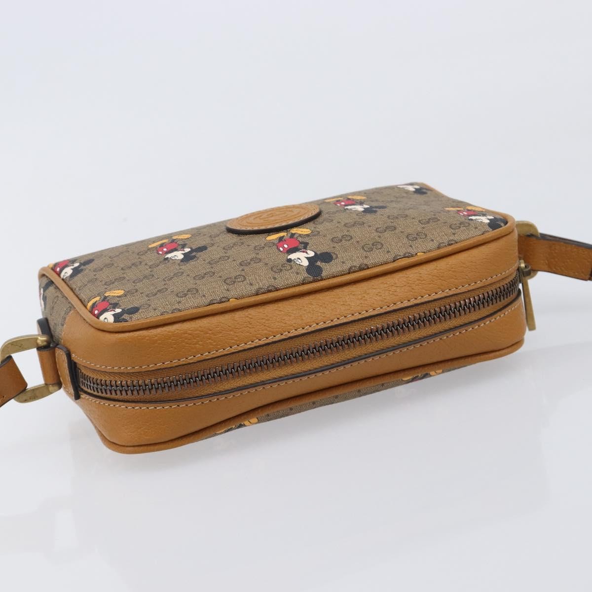 Gucci Disney Mickey Mouse Printed Mini Gg Coated Canvas Beige Canvas Backpack Bag (Pre-Owned)