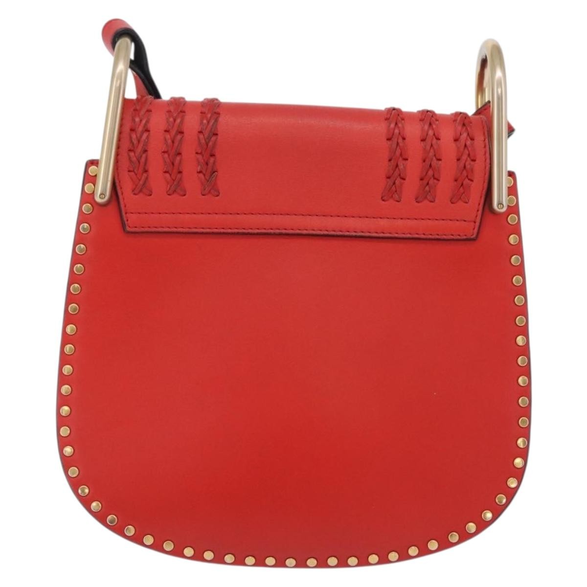 Chloe Hudson Whipstitch Leather Red Leather Handbag (Pre-Owned)