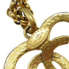 Chanel Cc Heart Pendant Metal Gold Gold_Plated Necklace Jewelry (Pre-Owned)