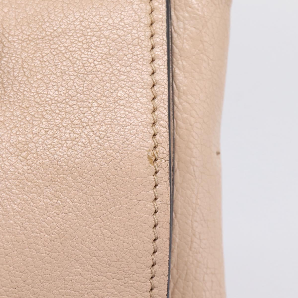 Miu Miu Madras Convertible Lock Leather Beige Leather Tote Bag Bag (Pre-Owned)