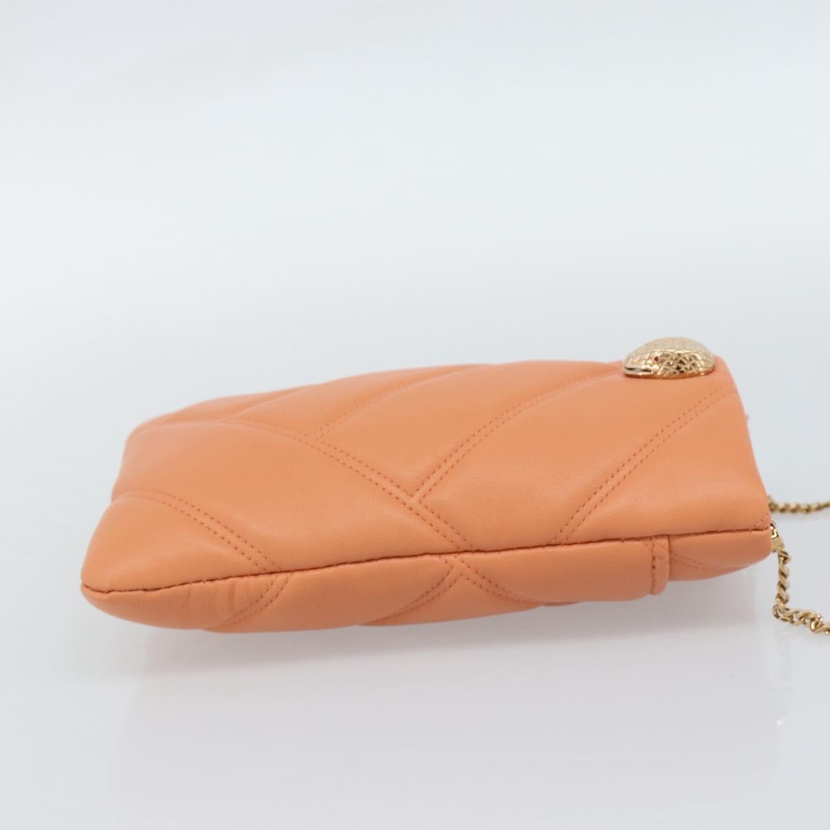 Bvlgari Serpenti Cabochon Phone Holder On Chain Diagonal Quilted Leather Orange Leather Clutche & Pouche Bag (Pre-Owned)