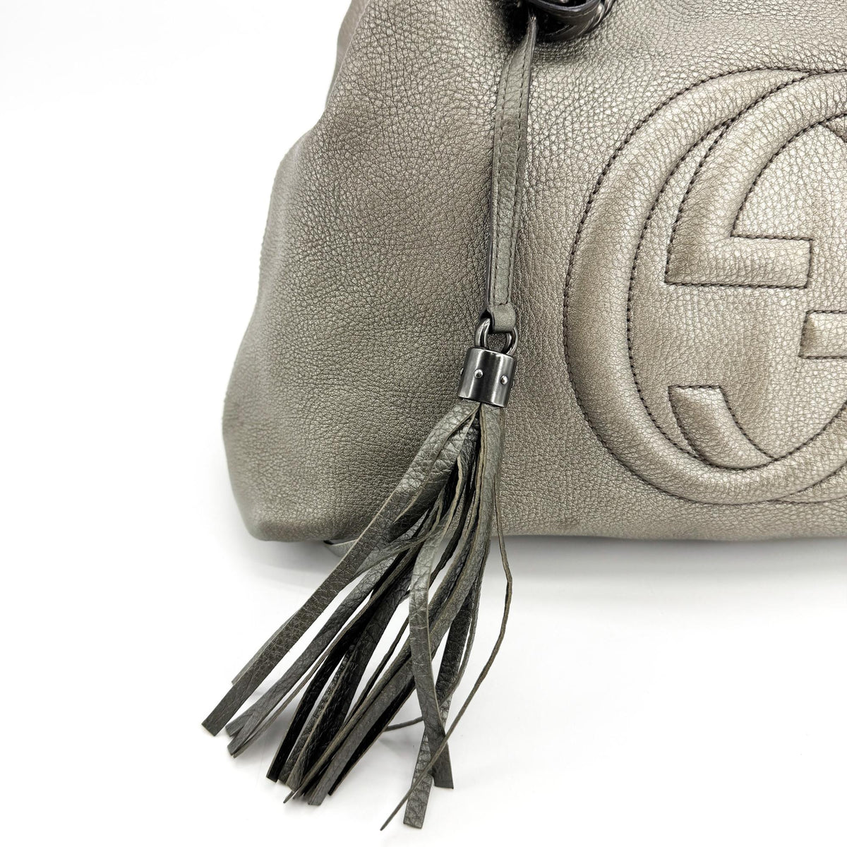 Gucci Soho Chain Strap Leather Silver Leather Shoulder Bag Bag (Pre-Owned)