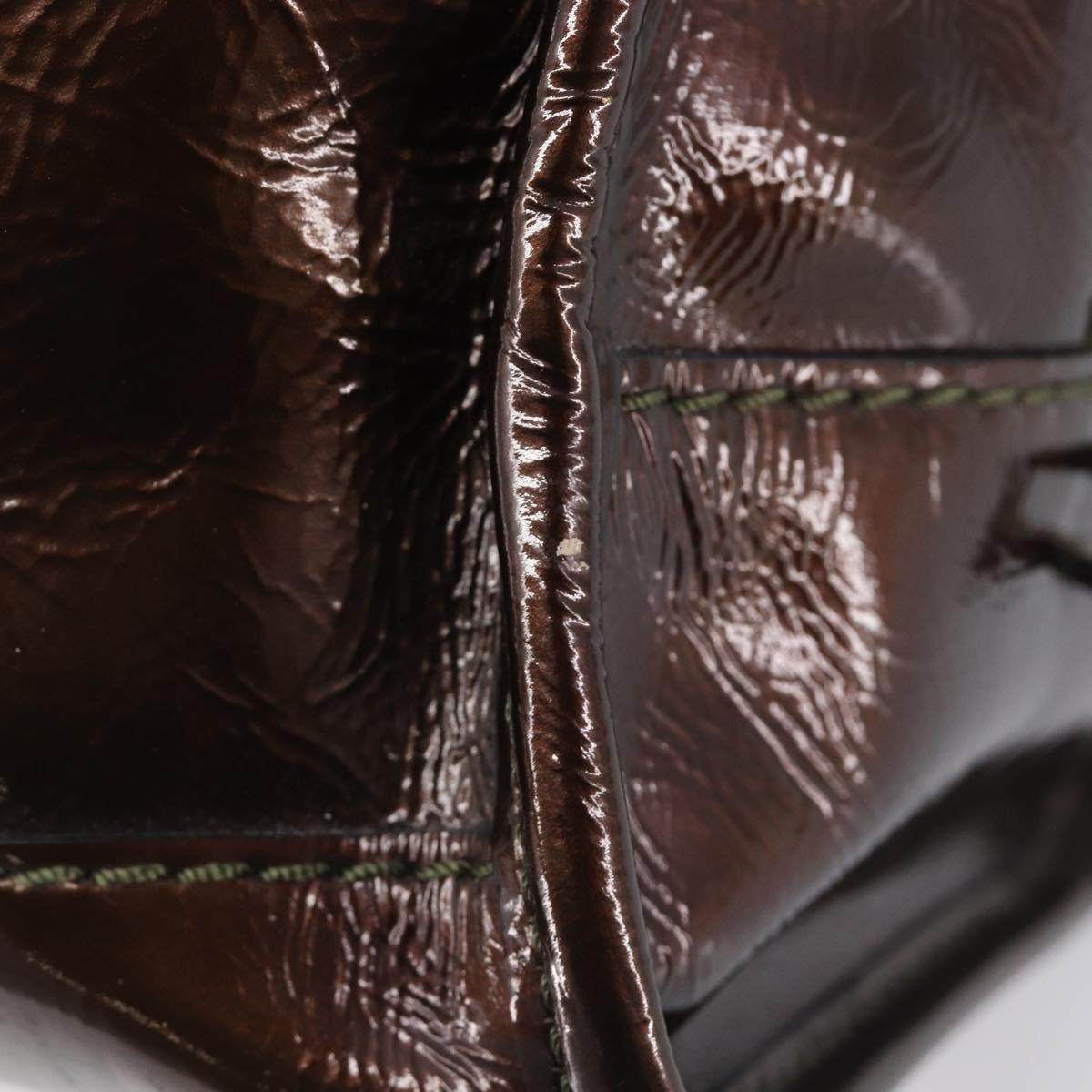 Loewe Amazona Patent Brown Patent_Leather Handbag (Pre-Owned)