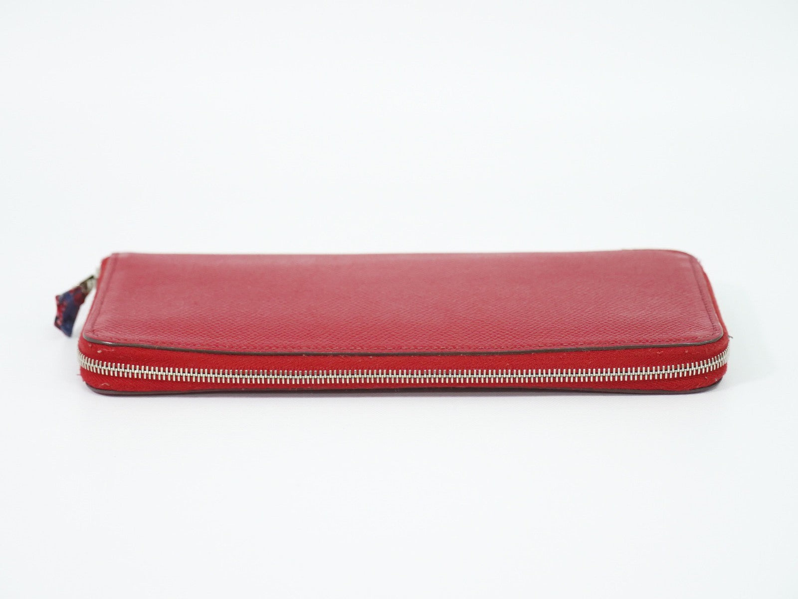 Hermes Azap Zip Around Silk'in Epsom Red Leather Wallets Accessory (Pre-Owned)