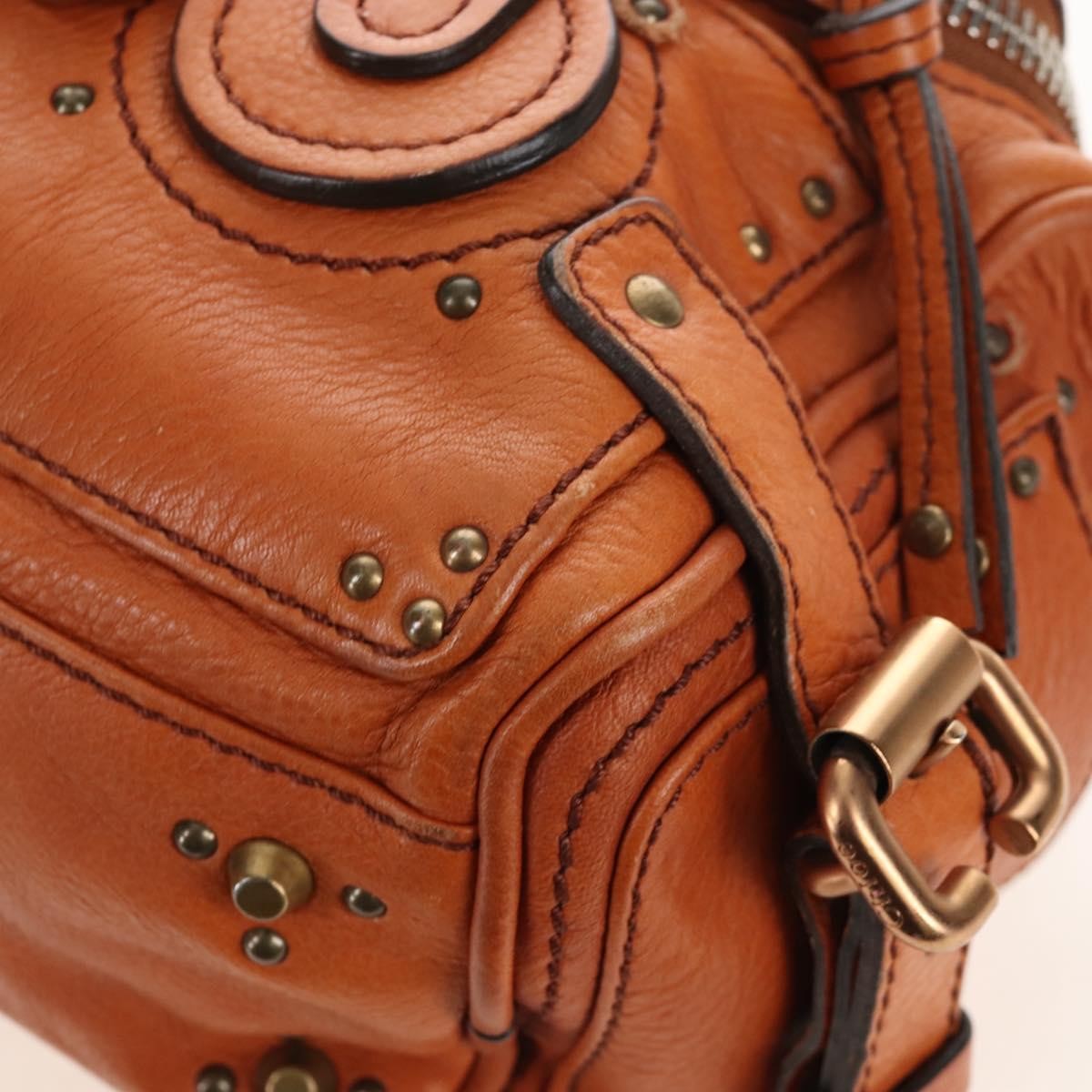 Chloe Paddington Lock Leather Orange Leather Handbag (Pre-Owned)
