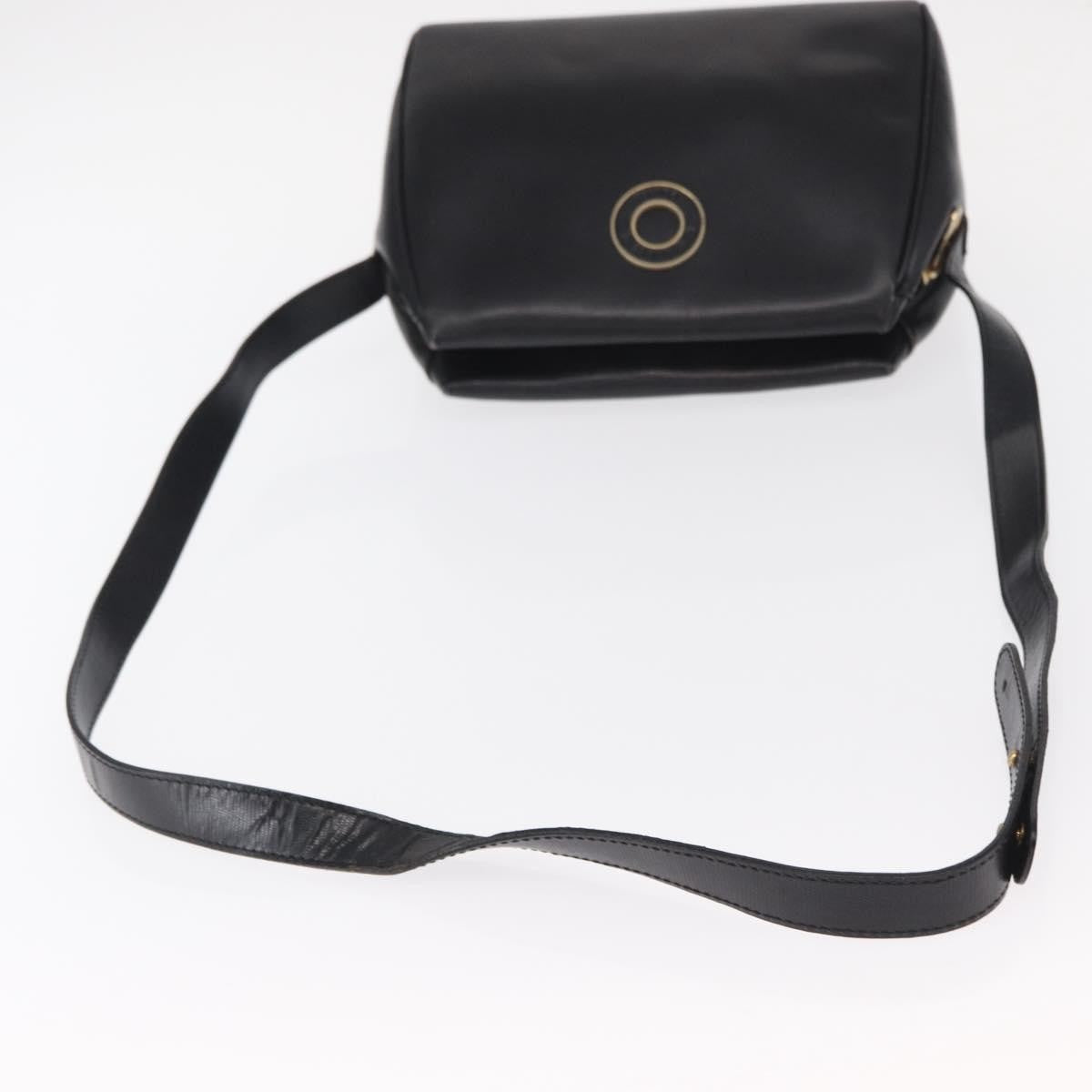 Celine Vintage Circle Logo Leather Black Leather Shoulder Bag Bag (Pre-Owned)