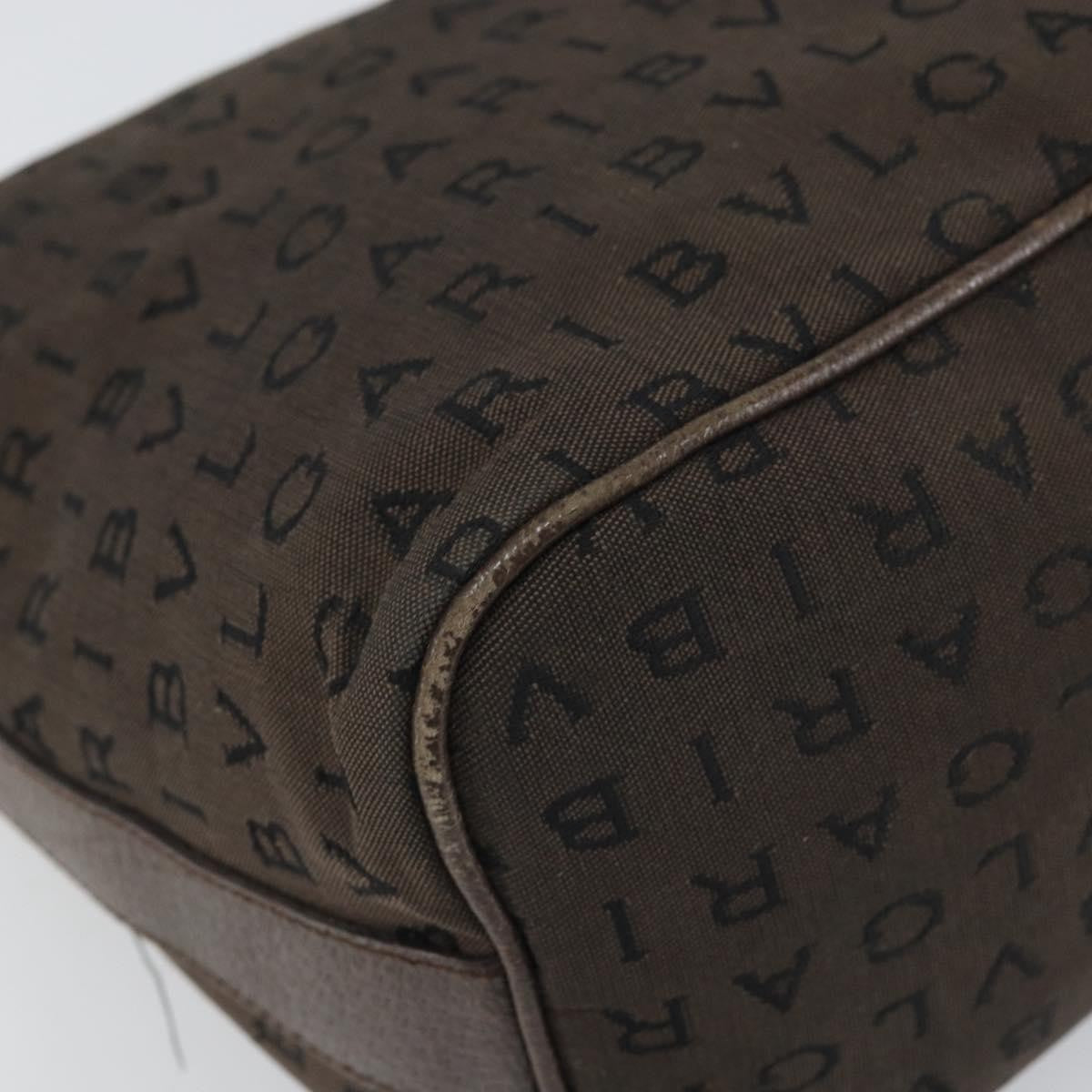 Bvlgari Logomania Canvas With Leather Brown Canvas Shoulder Bag Bag (Pre-Owned)
