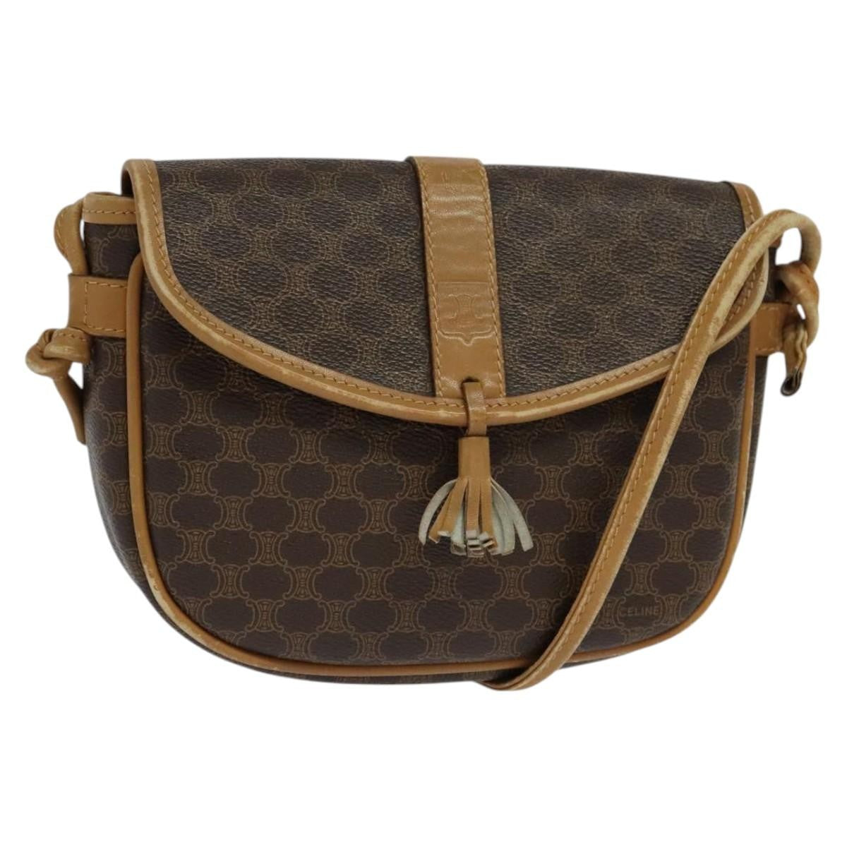 Celine Vintage Macadam Canvas Brown Pvc Shoulder Bag Bag (Pre-Owned)