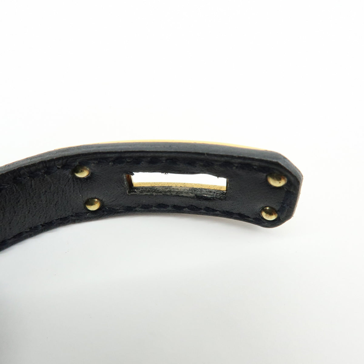 Hermes Kelly Double Tour Leather Black Leather Bracelet Jewelry (Pre-Owned)