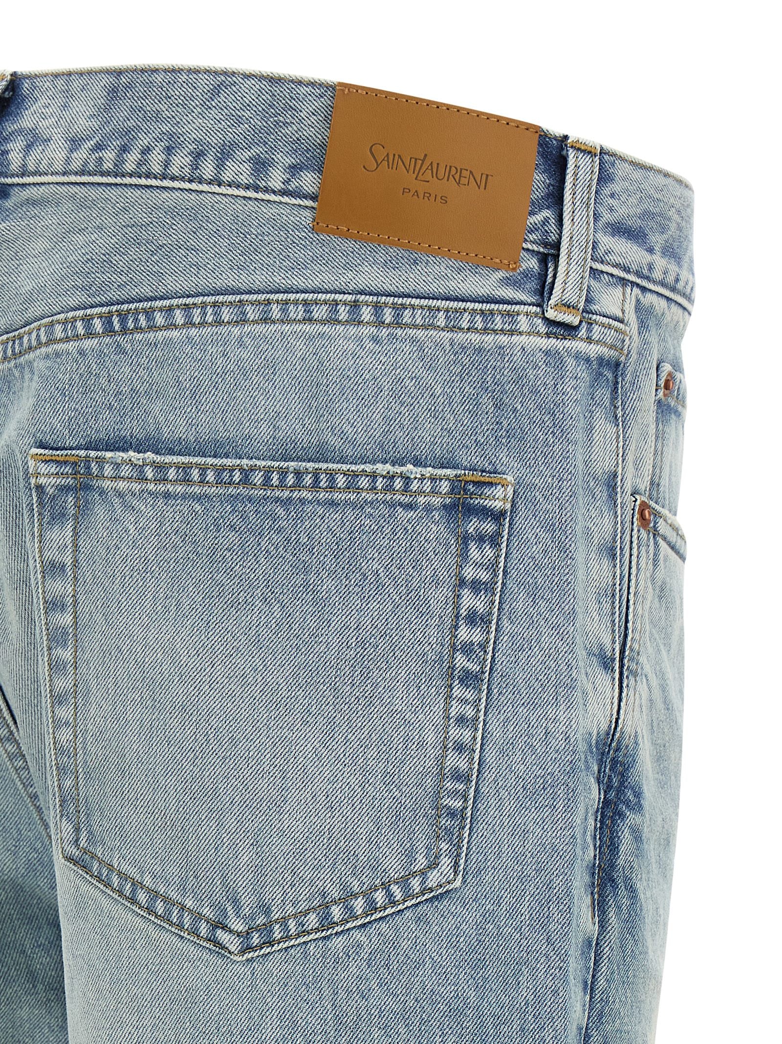 Saint Laurent Men's Wide Leg Jeans