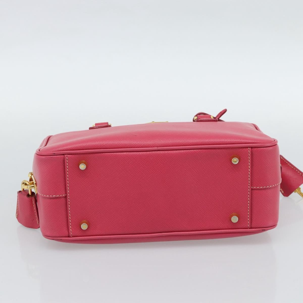 Prada Bauletto Saffiano Leather Pink Leather Handbag (Pre-Owned)