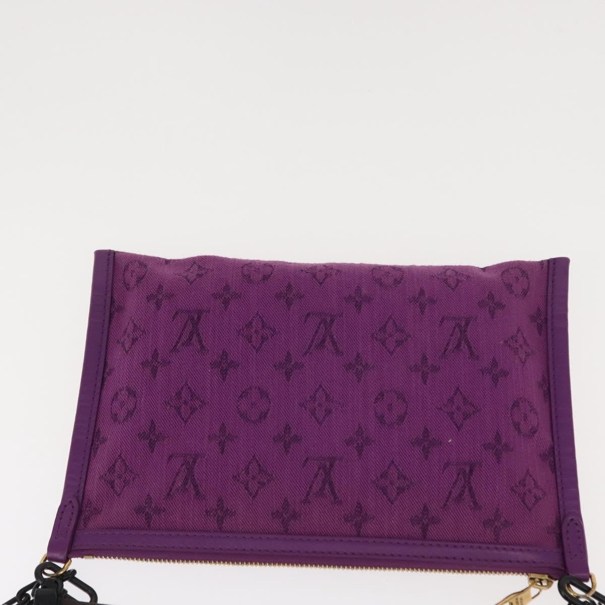 Louis Vuitton Double Flat Messenger Limited Edition Logo Story Monogram Canvas And Denim Multicolour Canvas Shoulder Bag Bag (Pre-Owned)