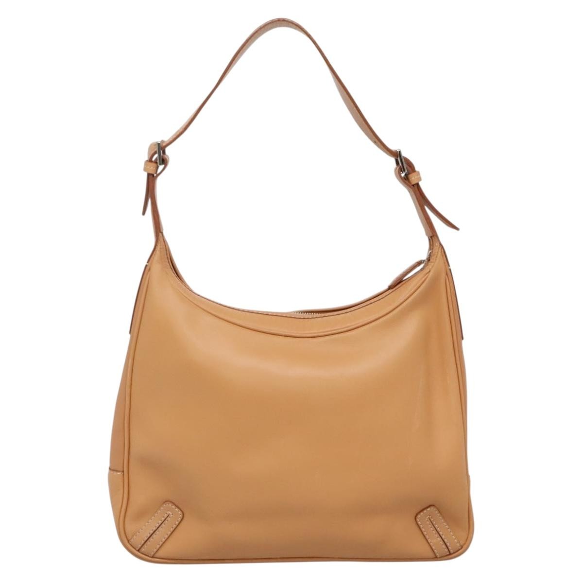 Burberry Shoulder Leather Beige Leather Shoulder Bag Bag (Pre-Owned)