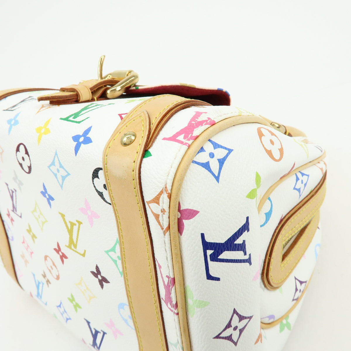 Louis Vuitton Priscilla Monogram Multicolor White Canvas Handbag (Pre-Owned)