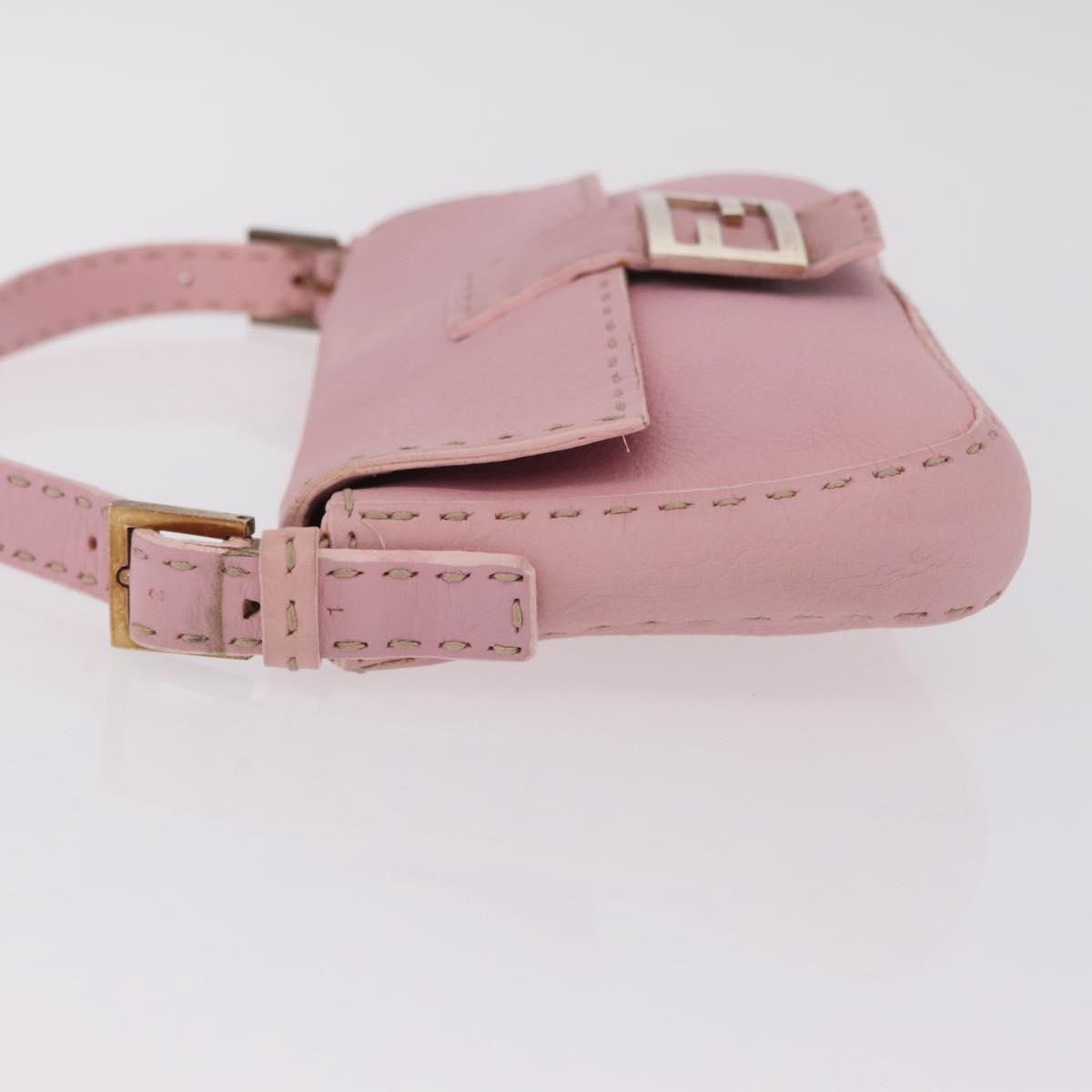 Fendi Selleria Baguette Leather Pink Leather Handbag (Pre-Owned)