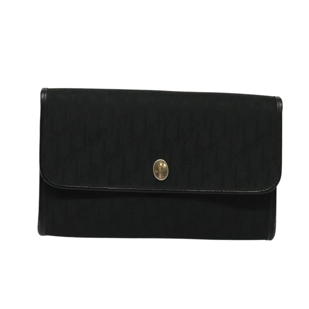 Christian Dior Vintage Trotter Flap Canvas Black Canvas Shoulder Bag Bag (Pre-Owned)