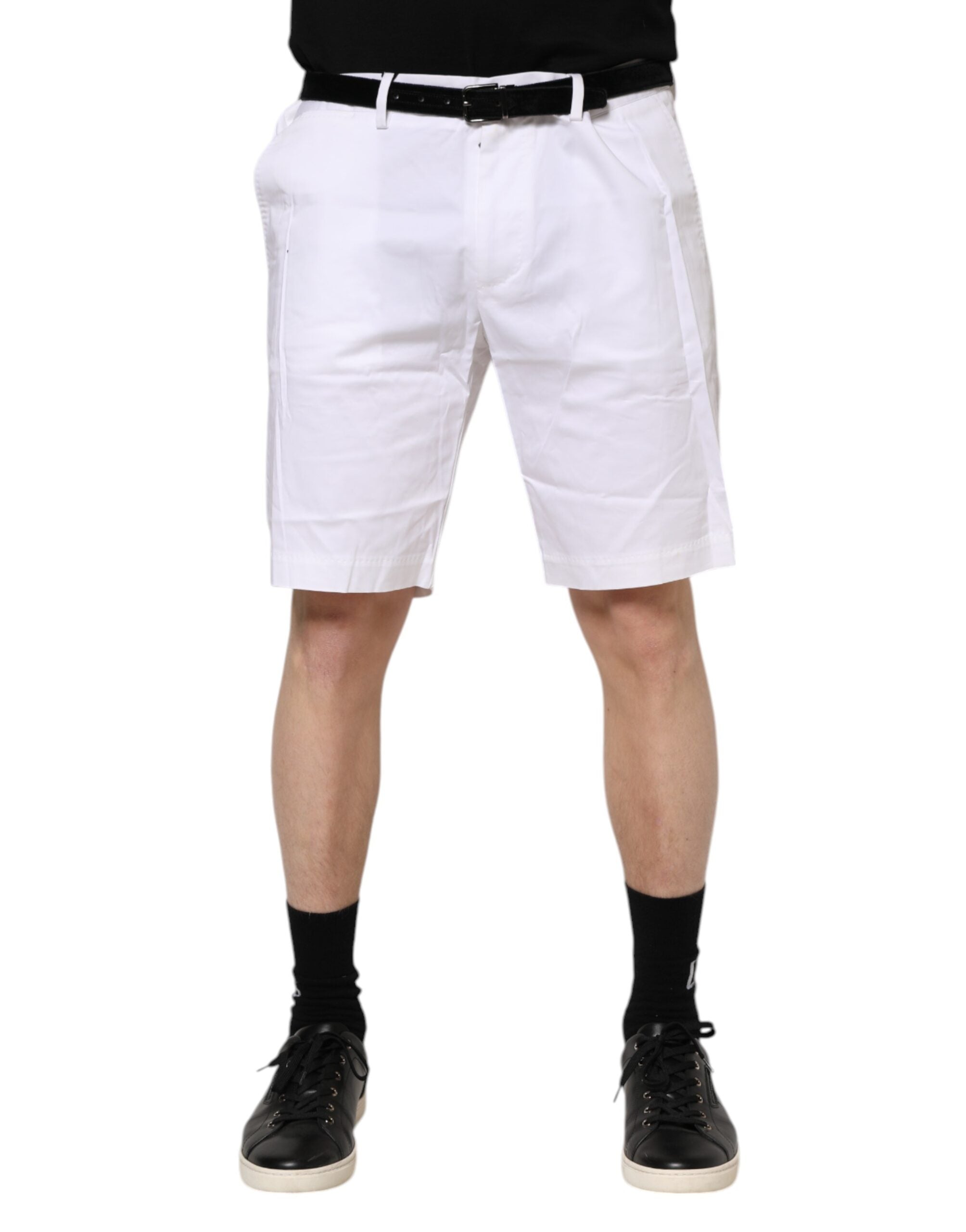 Dolce & Gabbana White Chinos Cotton Stretch Casual Men's Shorts (Pre-Owned)