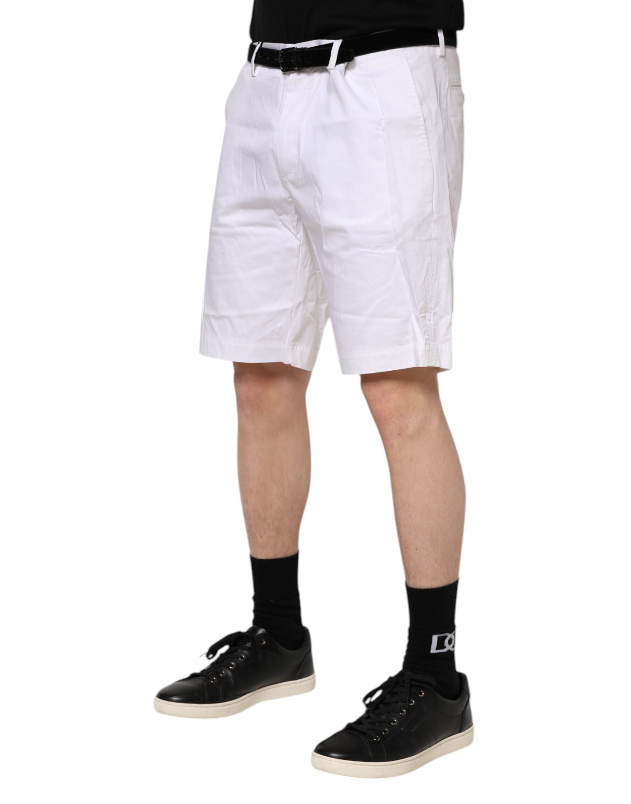 Dolce & Gabbana White Chinos Cotton Stretch Casual Men's Shorts (Pre-Owned)
