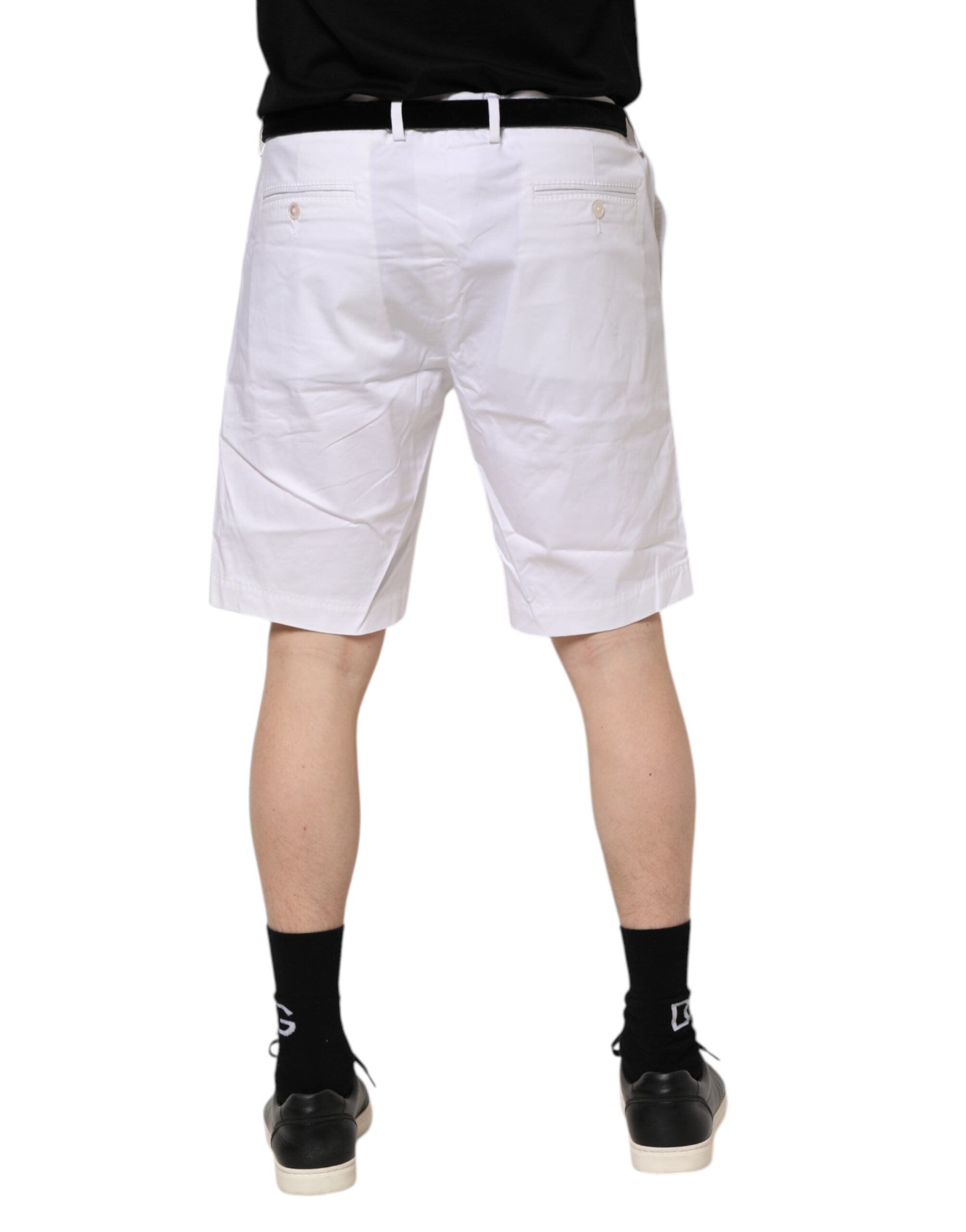 Dolce & Gabbana White Chinos Cotton Stretch Casual Men's Shorts (Pre-Owned)