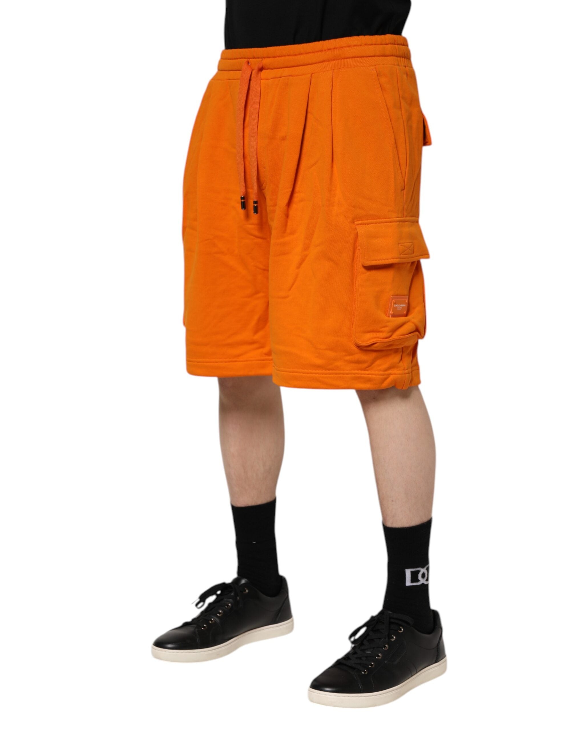 Dolce & Gabbana Orange Cotton Men Casual Cargo Bermuda Men's Shorts (Pre-Owned)