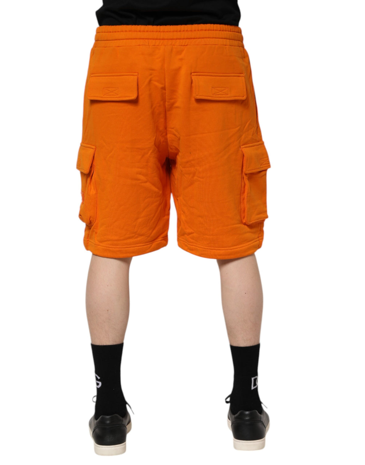 Dolce & Gabbana Orange Cotton Men Casual Cargo Bermuda Men's Shorts (Pre-Owned)