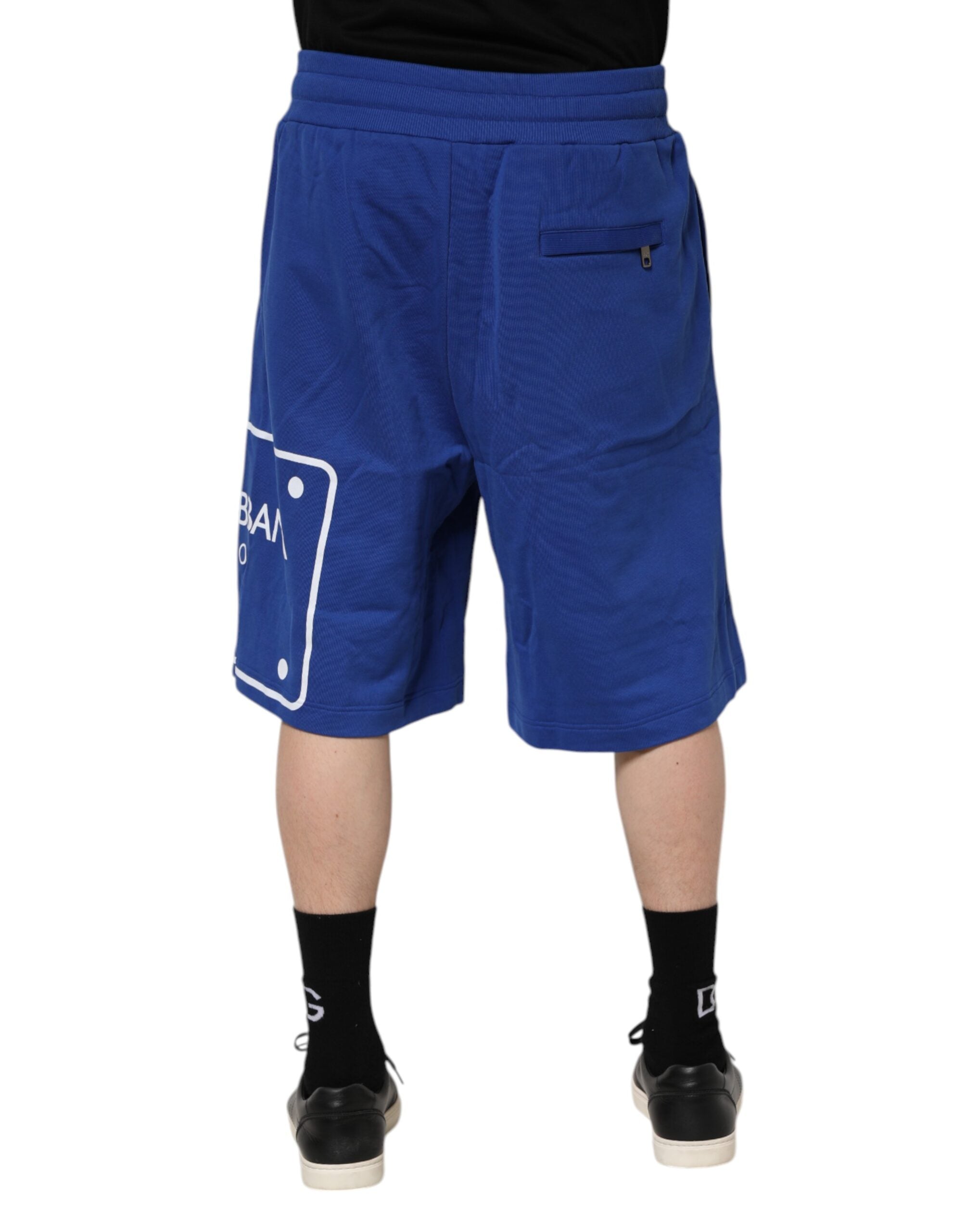 Dolce & Gabbana Blue Logo Cotton Bermuda SweatMen's Men's Shorts