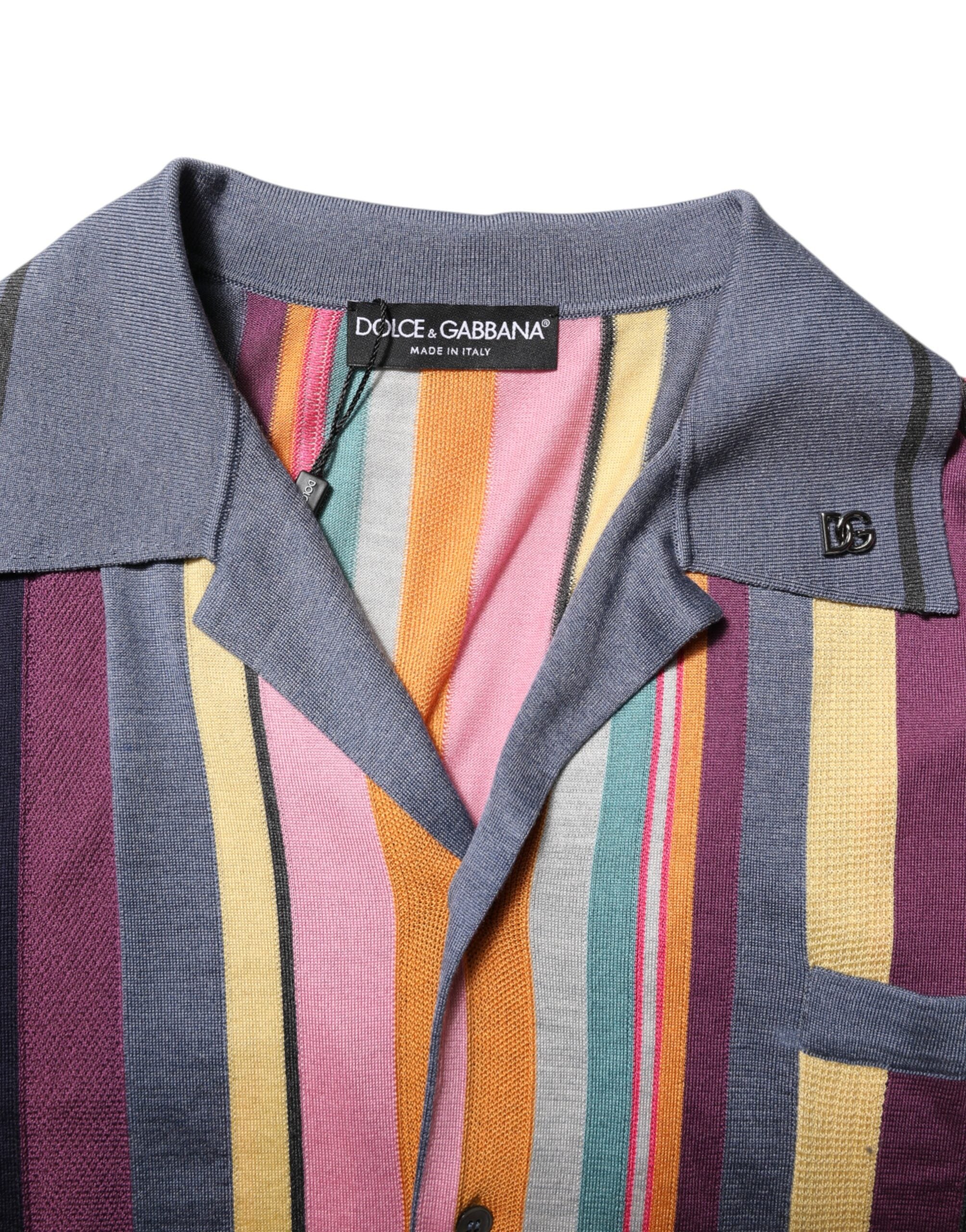 Dolce & Gabbana Multicolor Stripes Collared Men Polo Men's T-shirt (Pre-Owned)