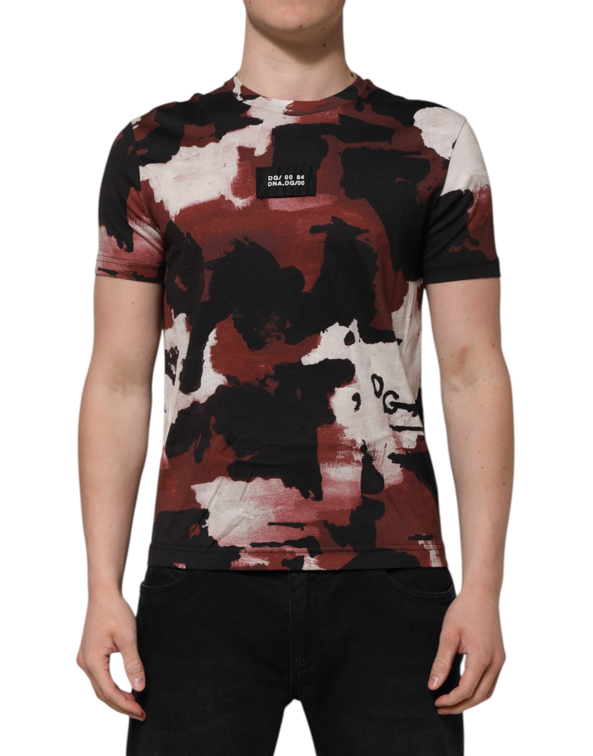 Dolce & Gabbana Multicolor Camouflage Men Crew Neck Men's T-shirt