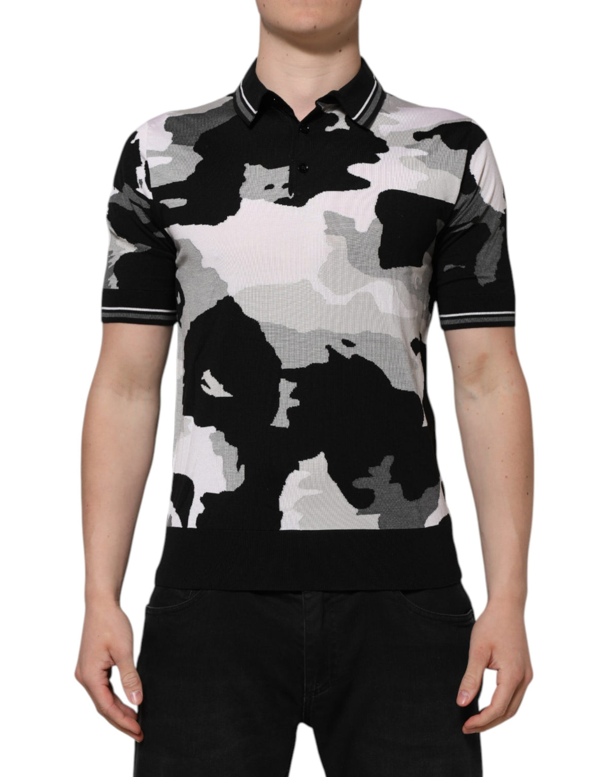 Dolce & Gabbana Multicolor Camouflage Collared Polo Men's T-shirt