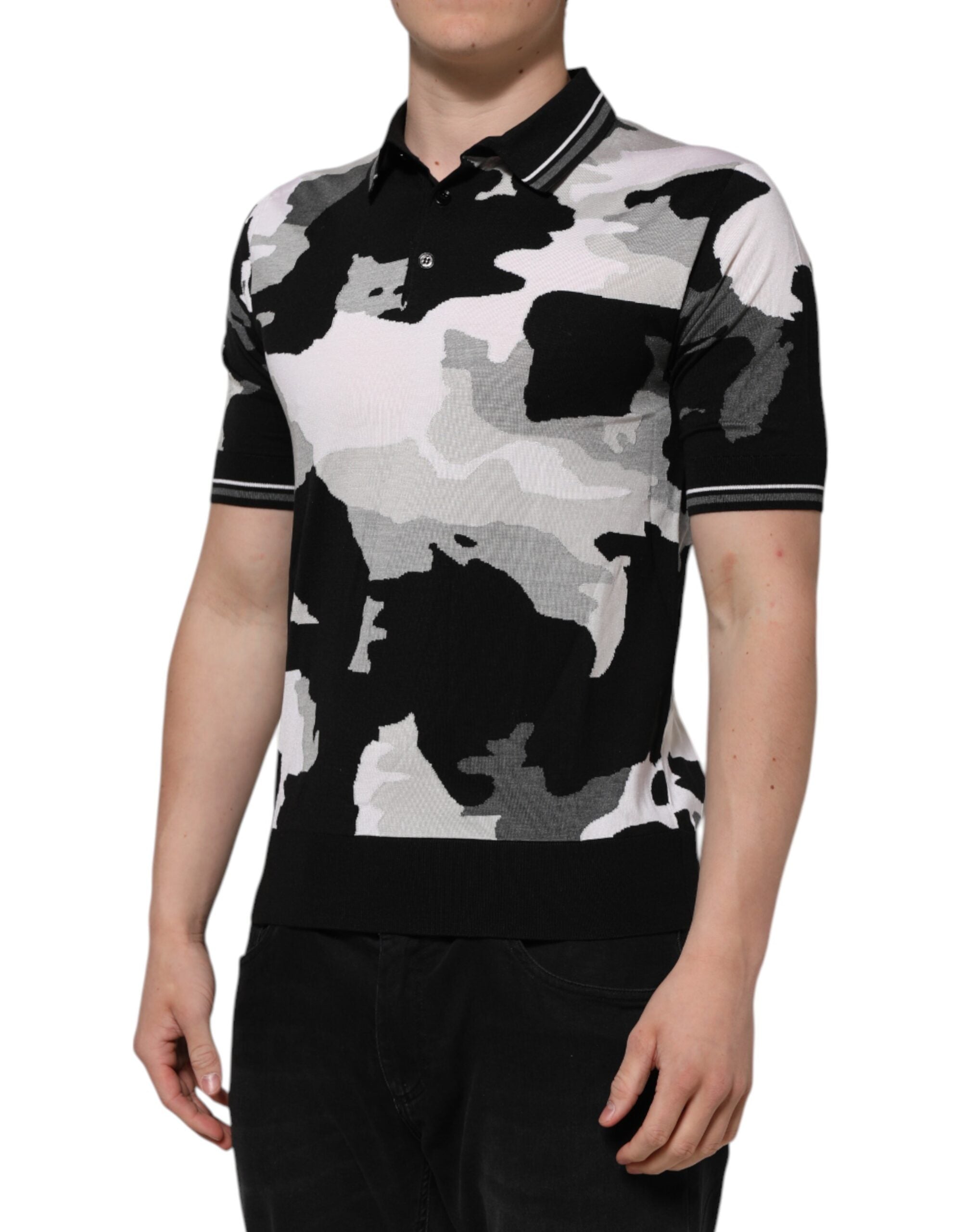 Dolce & Gabbana Multicolor Camouflage Collared Polo Men's T-shirt