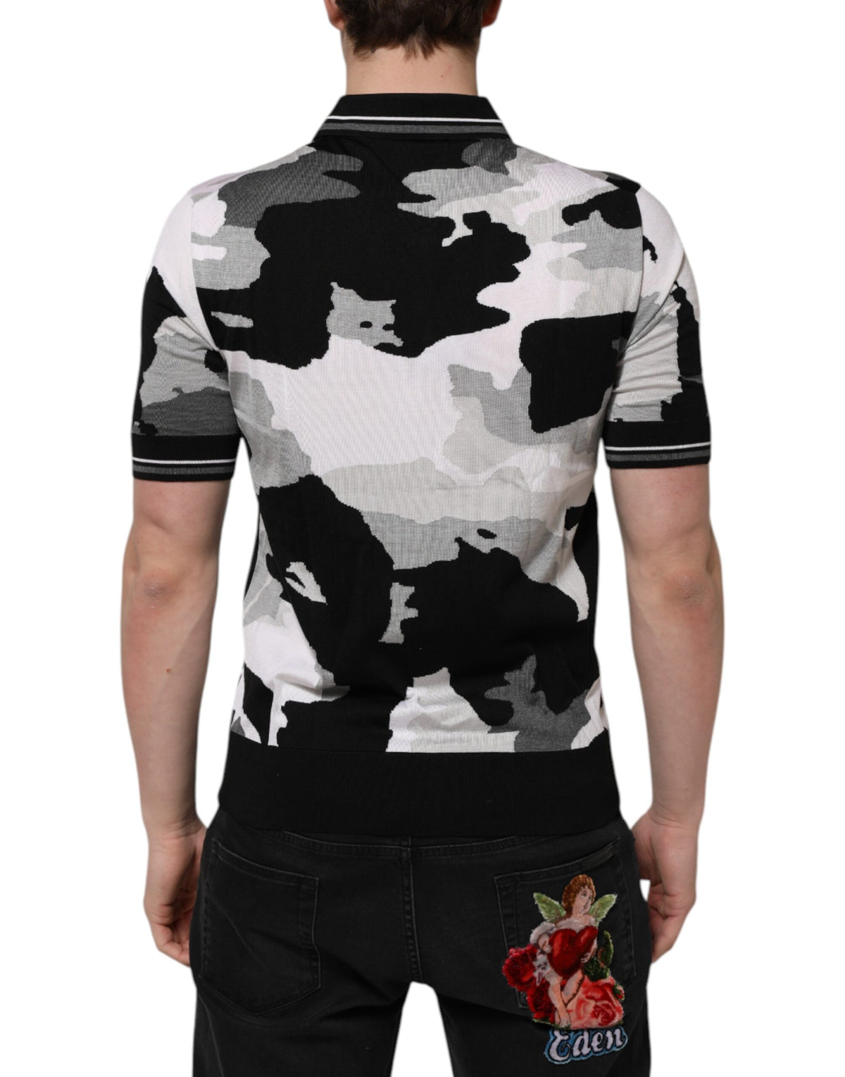 Dolce & Gabbana Multicolor Camouflage Collared Polo Men's T-shirt