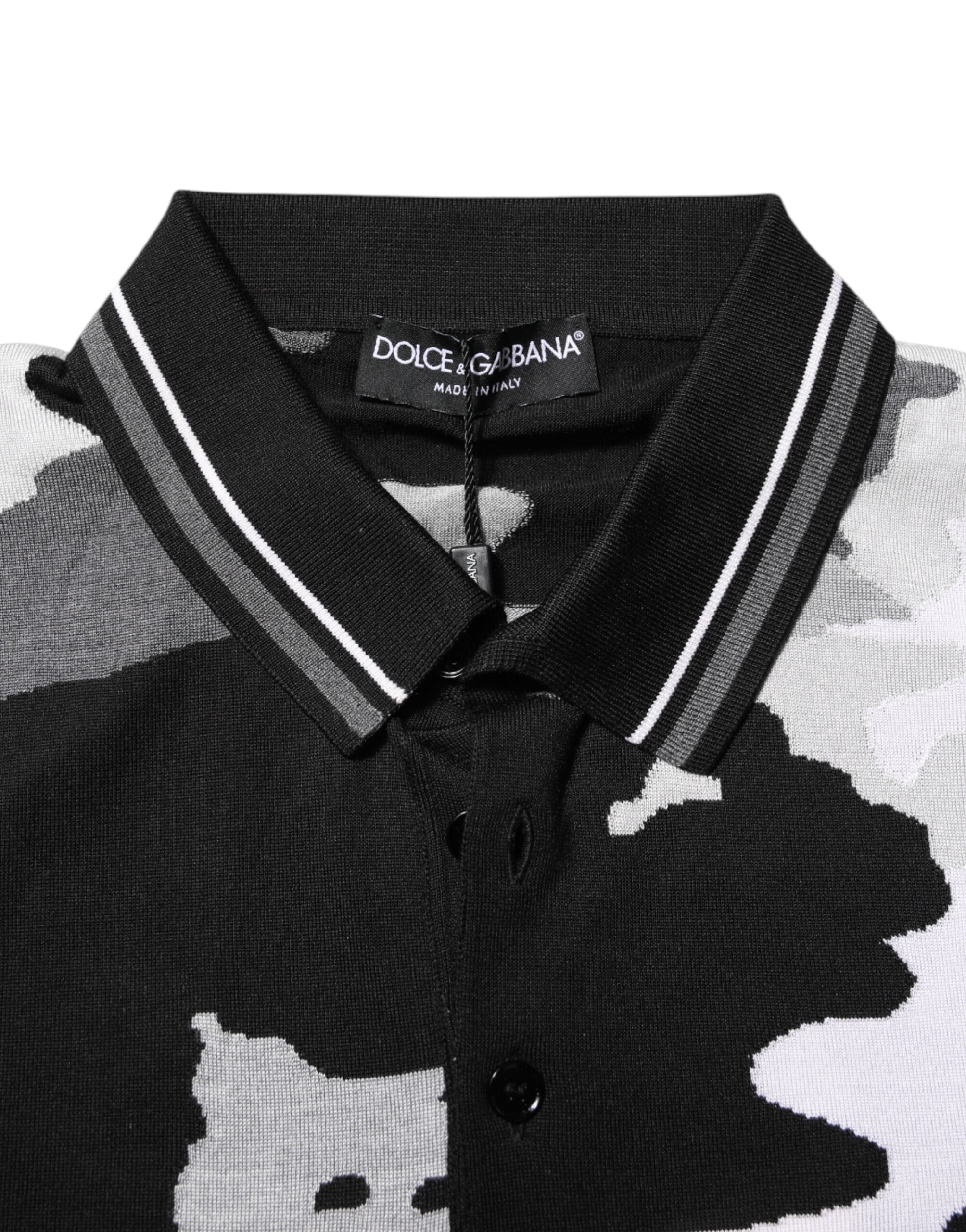 Dolce & Gabbana Multicolor Camouflage Collared Polo Men's T-shirt