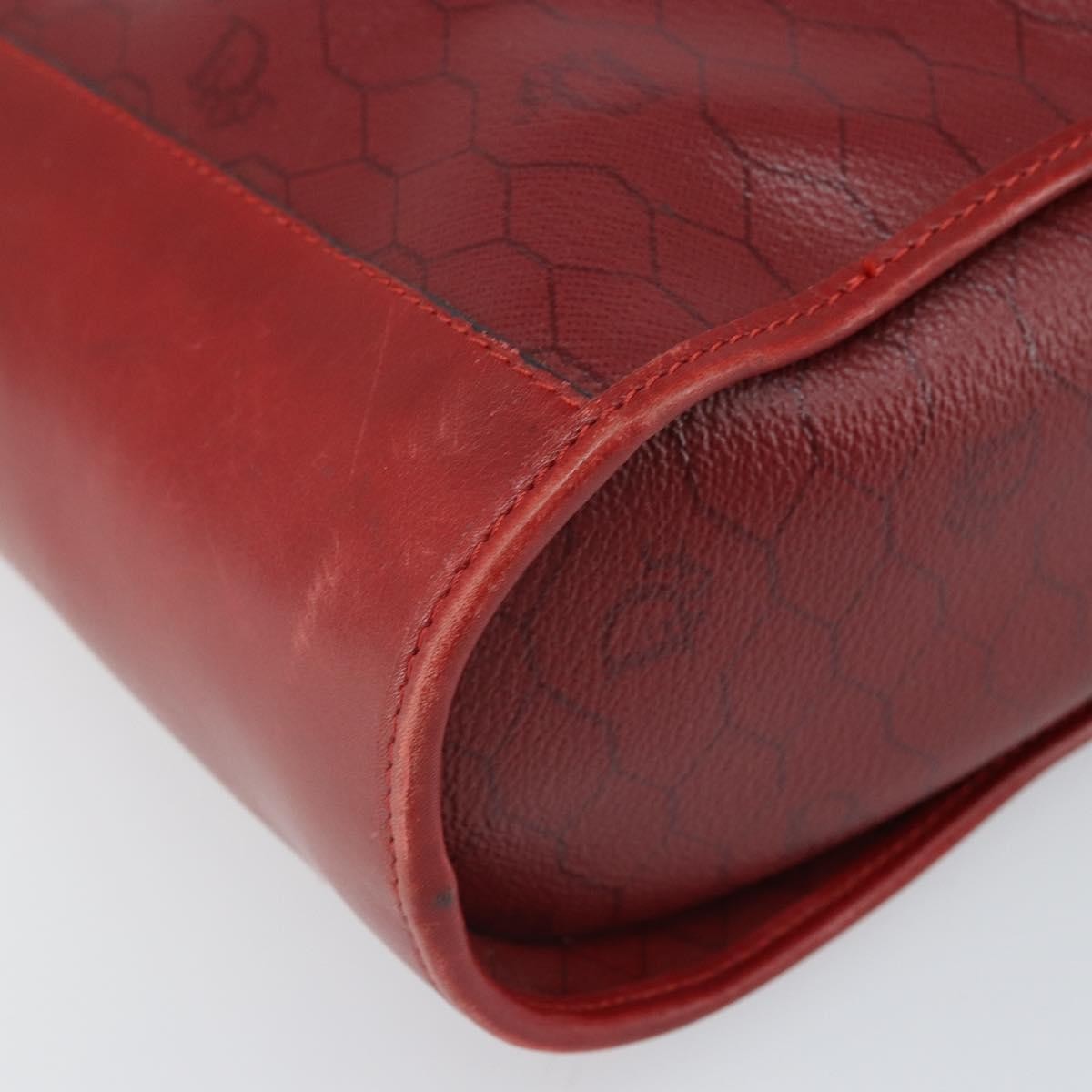 Christian Dior Vintage Honeycomb Flap Canvas And Leather Red Canvas Shoulder Bag Bag (Pre-Owned)