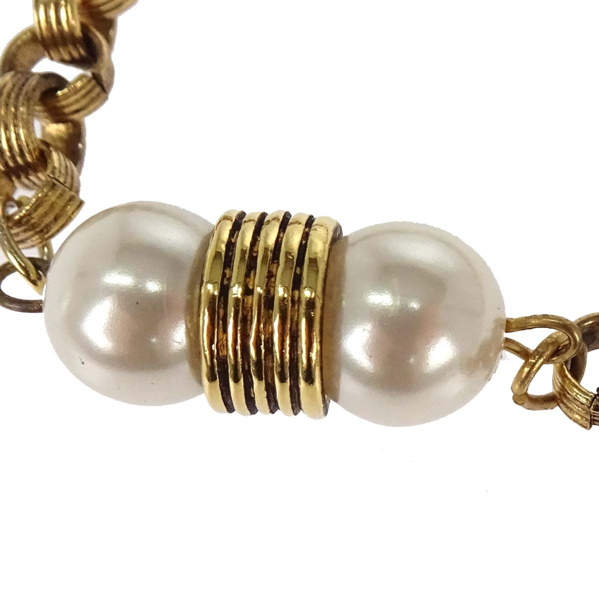 Chanel Cc Necklace Faux Pearl And Metal Multicolour Gold_Plated Necklace Jewelry (Pre-Owned)