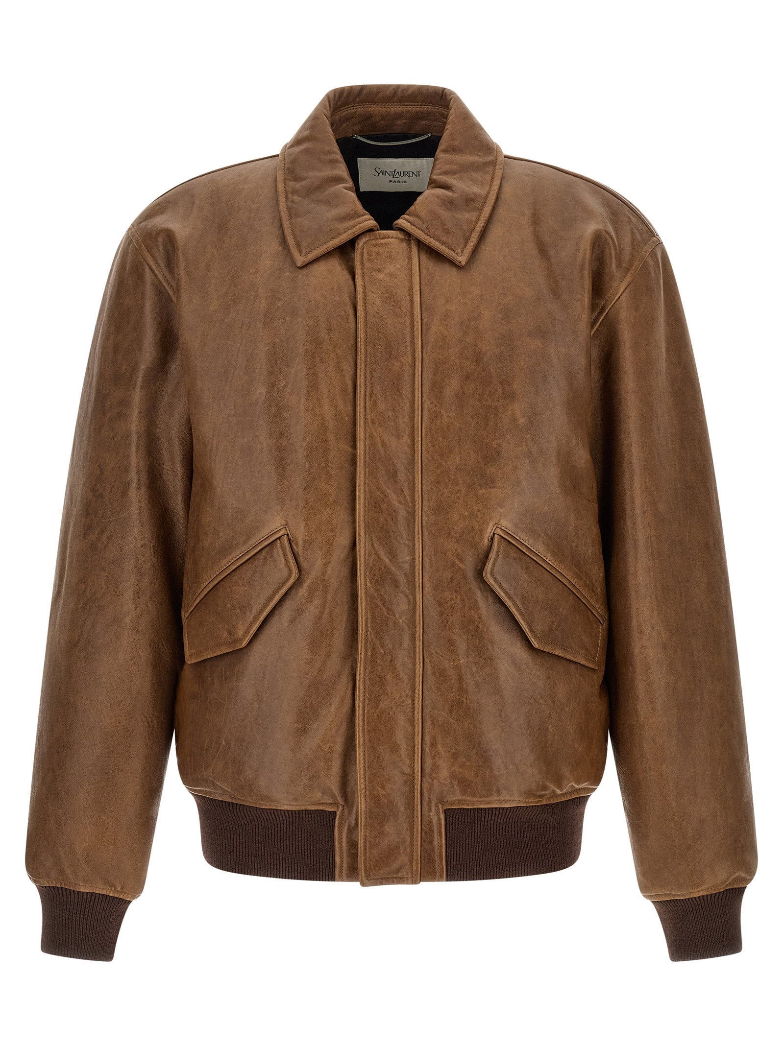Saint Laurent Men's Vintage Leather Bomber Jacket