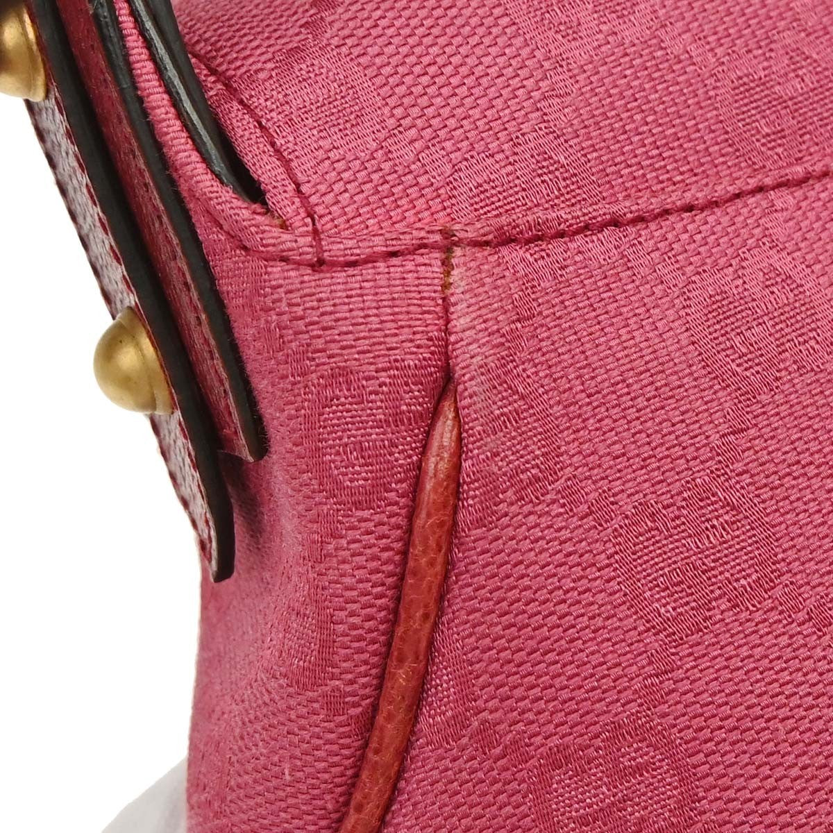 Gucci Horsebit Web Flap Gg Canvas And Leather Pink Canvas Shoulder Bag Bag (Pre-Owned)