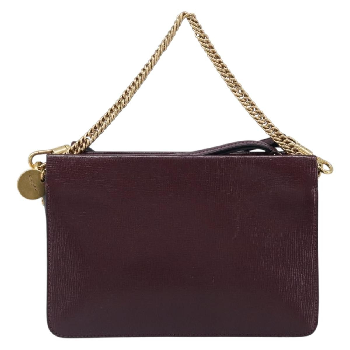 Givenchy Cross 3 Leather Burgundy Leather Crossbody Bag Bag (Pre-Owned)