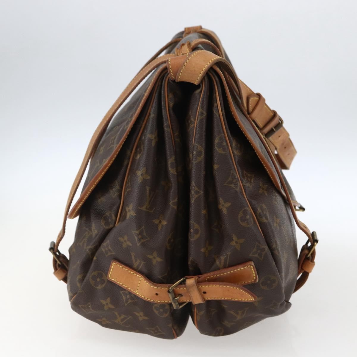 Louis Vuitton Saumur Monogram Canvas Brown Canvas Shoulder Bag Bag (Pre-Owned)
