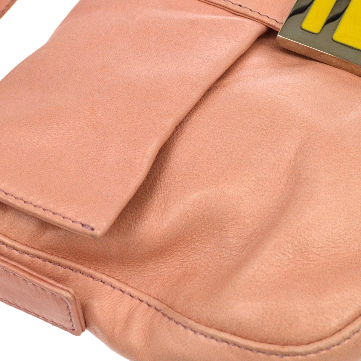 Fendi Baguette Leather Pink Leather Handbag (Pre-Owned)