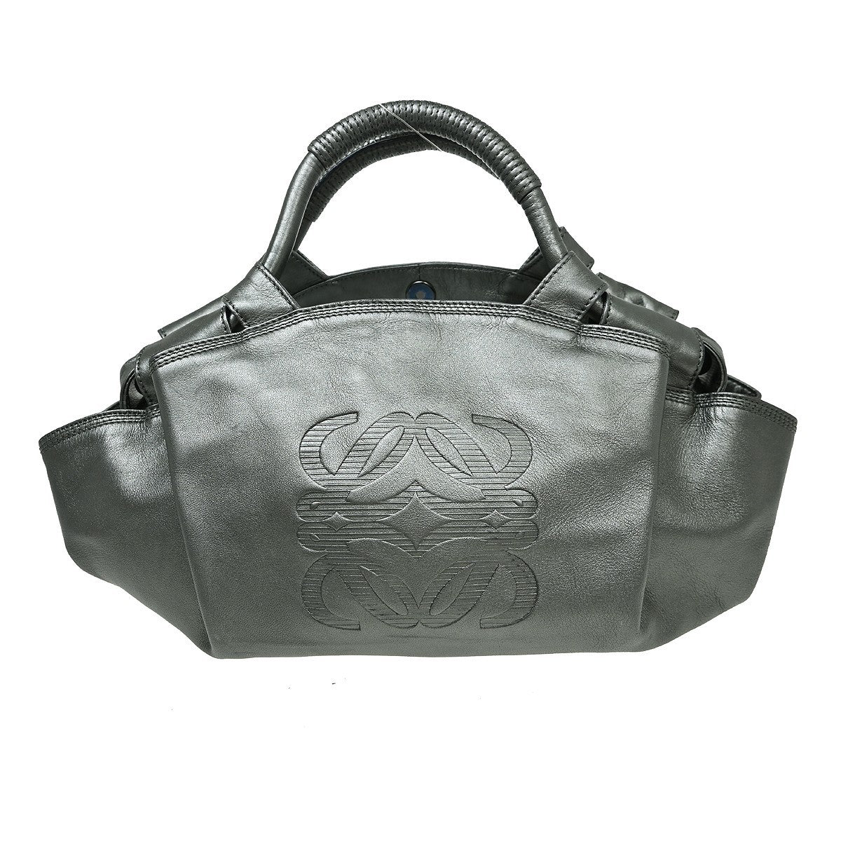 Loewe Aire Hobo Leather Gray Leather Handbag (Pre-Owned)