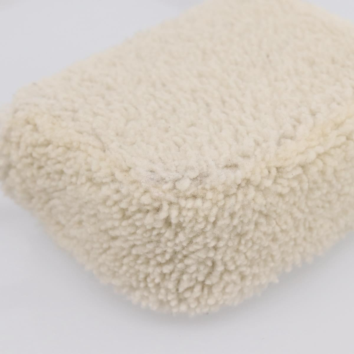 Celine Triomphe Shoulder Shearling Beige Wool Handbag (Pre-Owned)