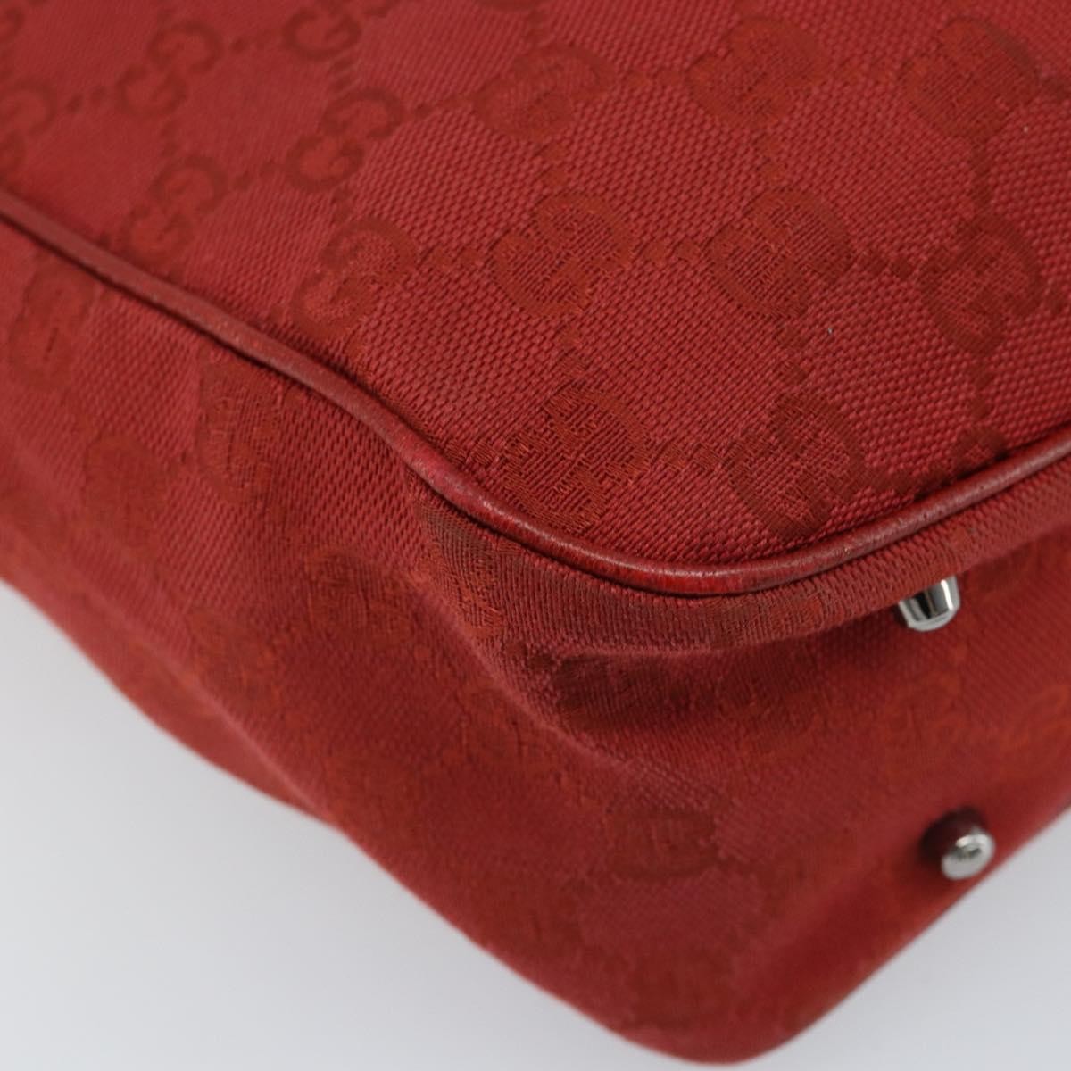 Gucci Vintage Open Tote Gg Canvas And Leather Red Canvas Tote Bag Bag (Pre-Owned)