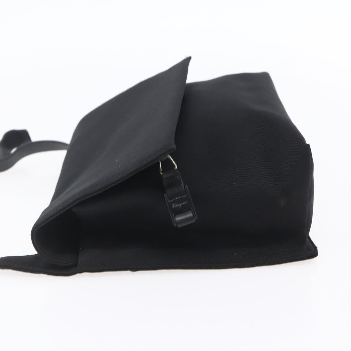 Salvatore Ferragamo Vala Canvas Black Canvas Shoulder Bag Bag (Pre-Owned)