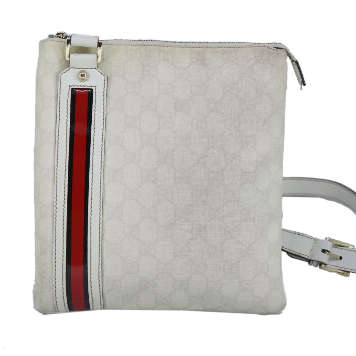 Gucci Sherry Line Shoulder Canvas White Pvc Shoulder Bag Bag (Pre-Owned)