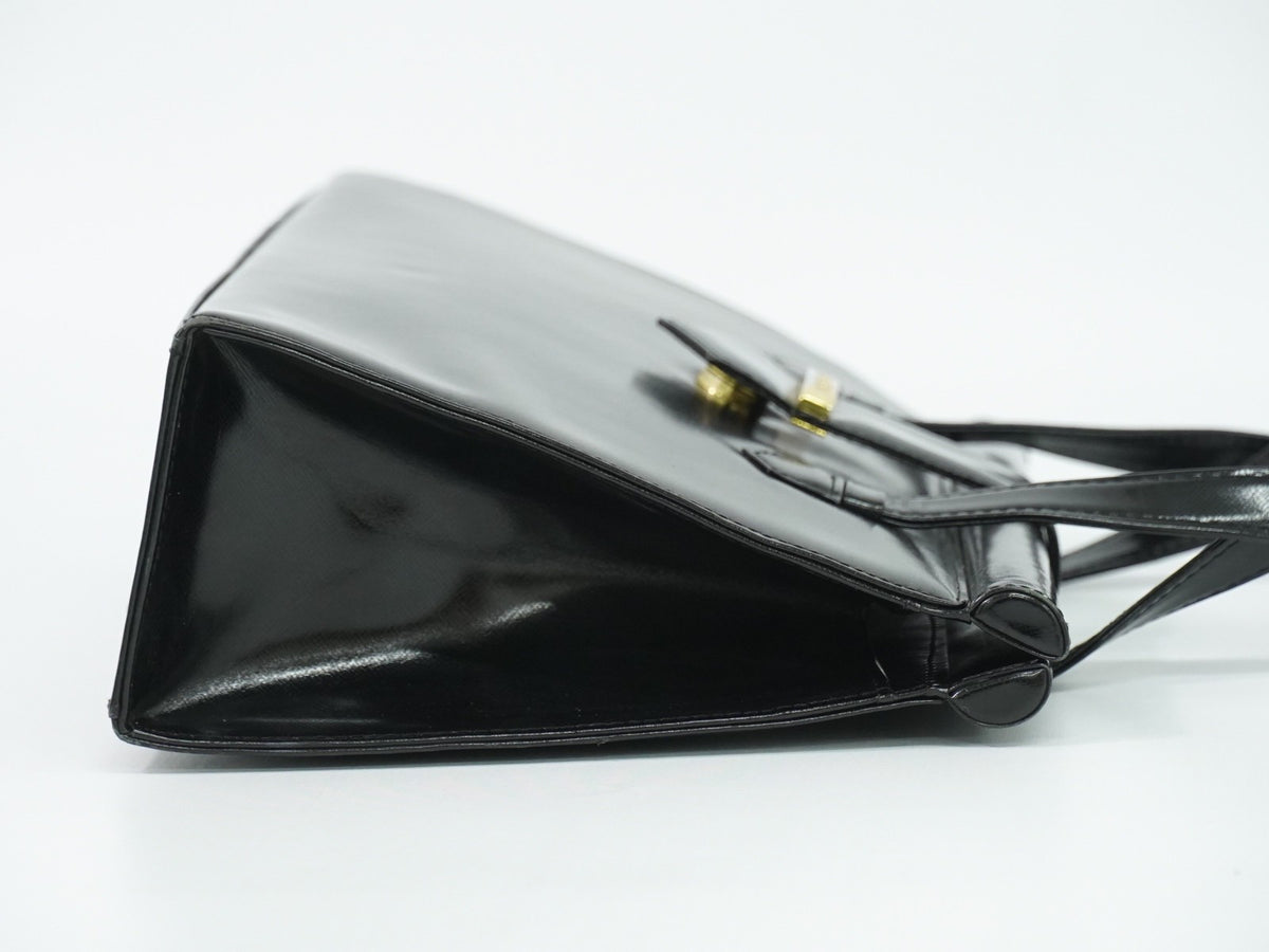 Saint Laurent Vintage Leather Black Leather Handbag (Pre-Owned)