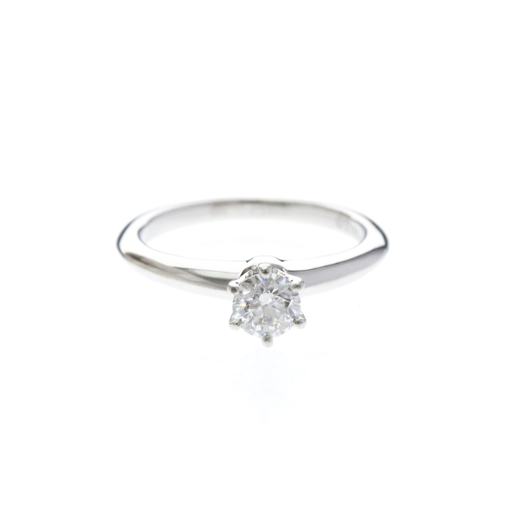 Tiffany & Co. Tiffany Setting Solitaire Platinum With Rbc Diamond Silver Platinum Ring Jewelry (Pre-Owned)