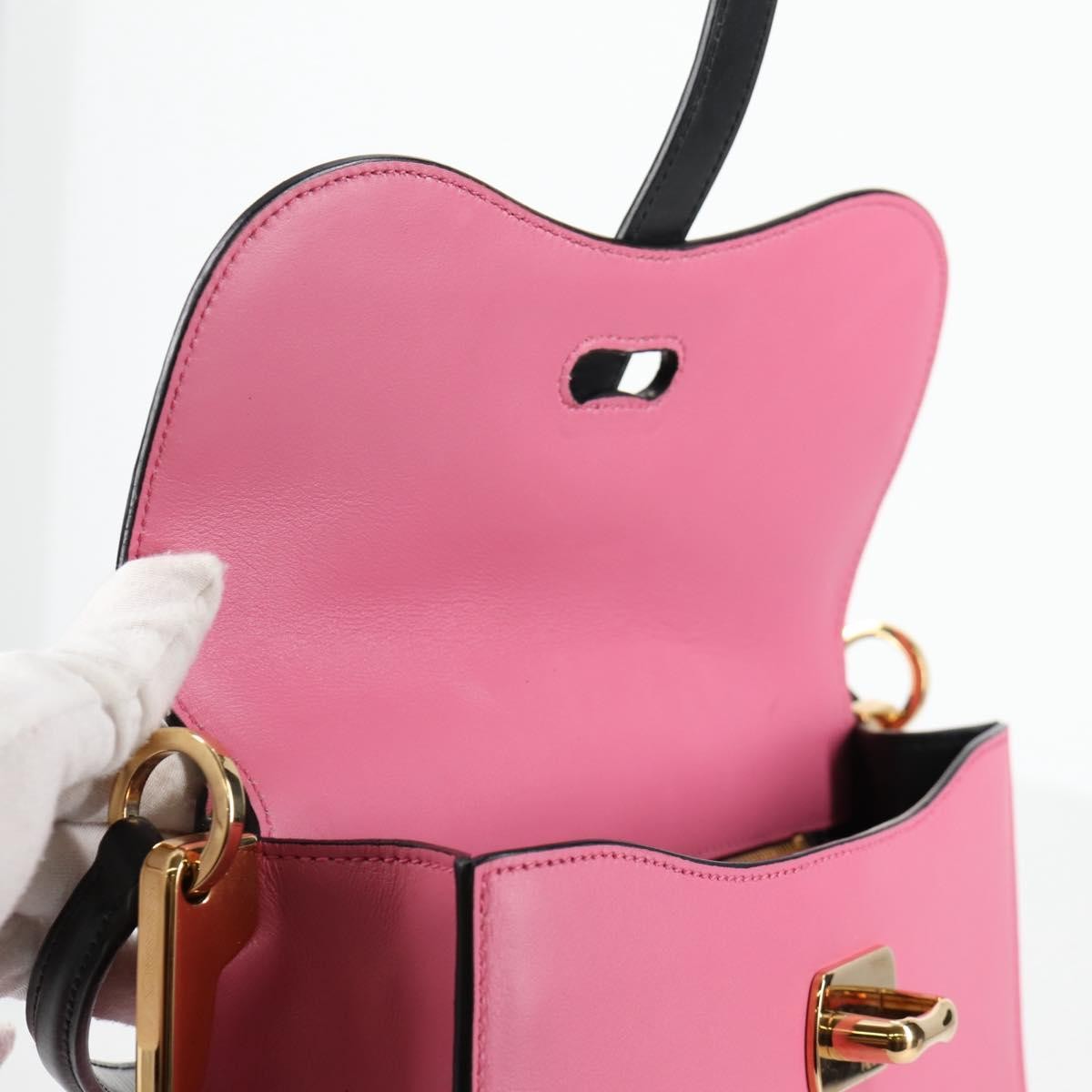 Prada Belle Top Handle City Calf Pink Leather Bag (Pre-Owned)